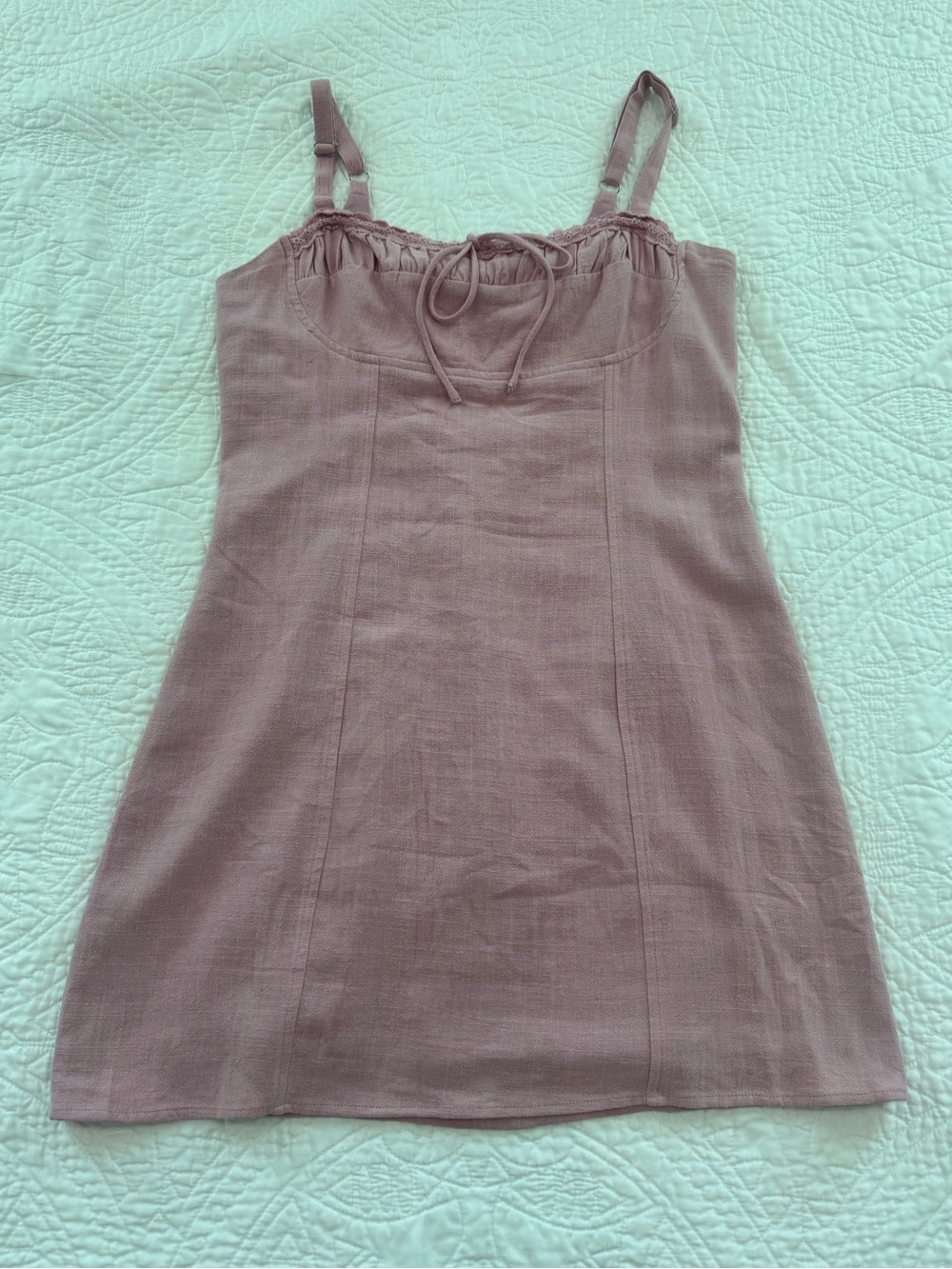 PacSun Dusty Mauve Mini Slip Dress with Tie Front